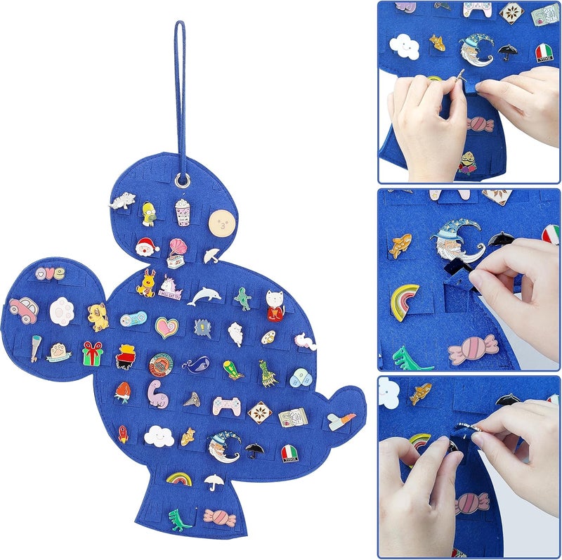 JOYMOMO Hanging Brooch Organizer - Enamel Pin Display, Cute Cartoon Shape Storage Holder for Brooch Pins (Blue-mouse) - Image 3